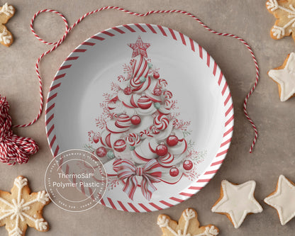 Candy Cane Christmas Tree Plate