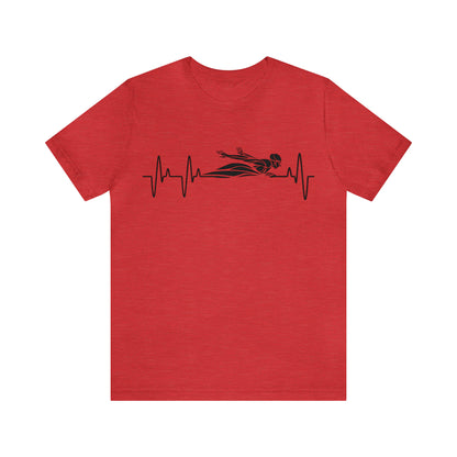 Swimming Heartbeat Shirt Swimmer T Shirt Gift for Swimming Coach Unisex Swimmer Tee Beach Vacation Shirt Swim Sport Shirt Gift For Swim Team