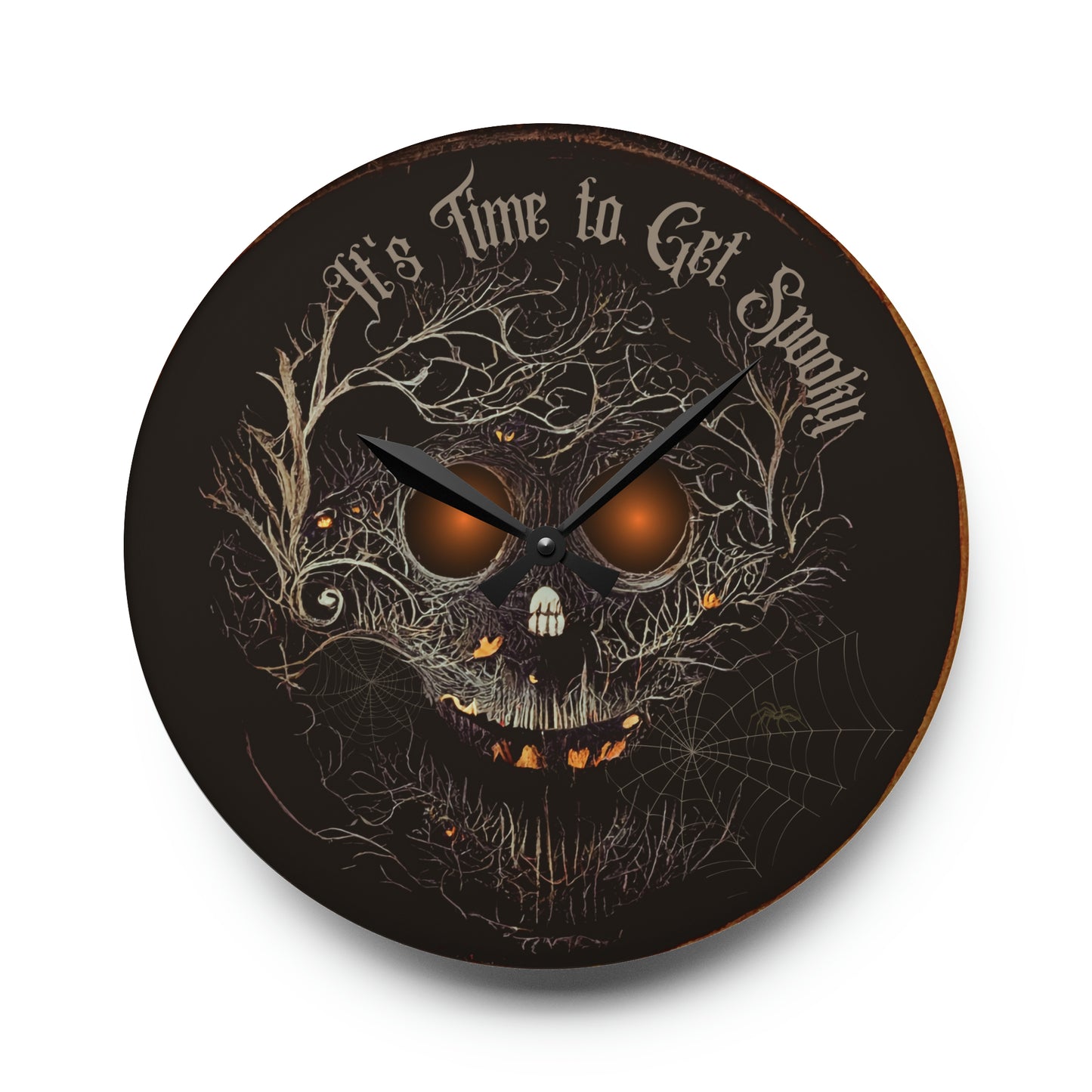 Spooky Halloween Hanging Wall Clock Unique Wall Clock Halloween Gift Ideas Scary Halloween Home Decor Creepy Halloween Wall Art Black Clock