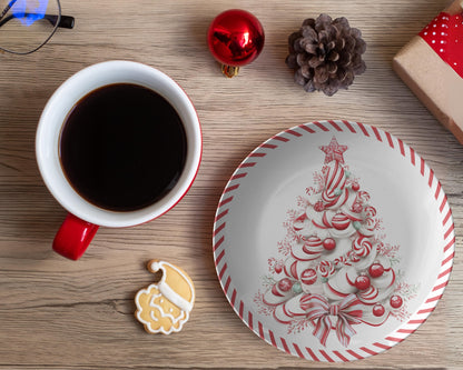 Candy Cane Christmas Tree Plate