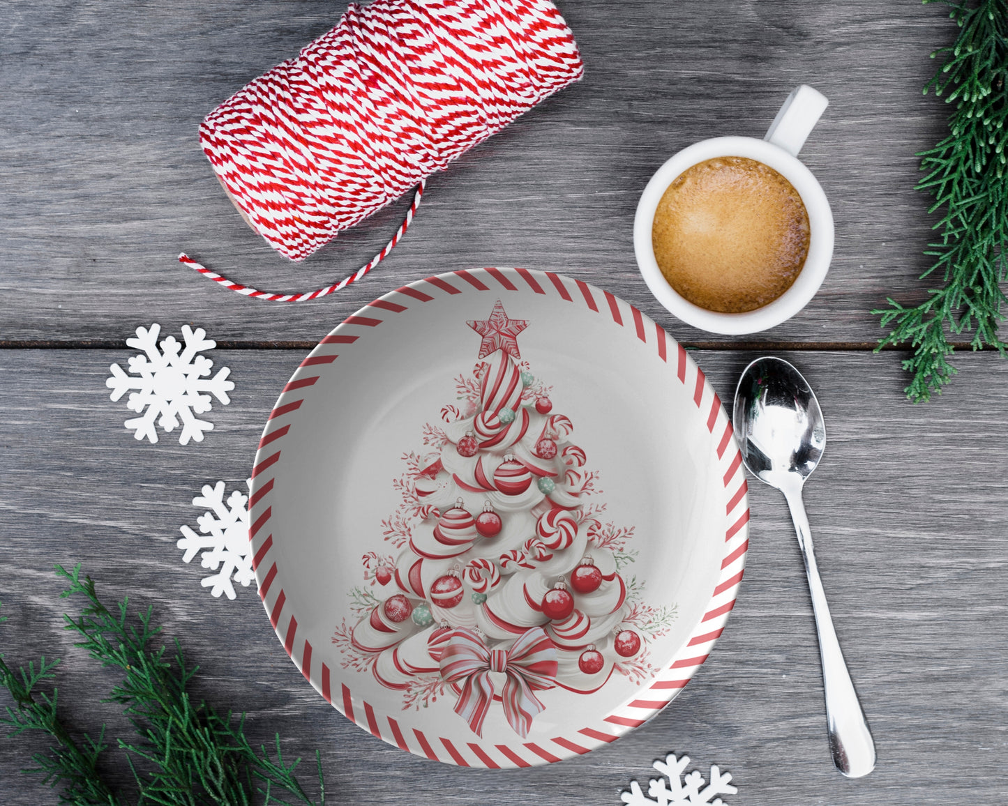 Candy Cane Christmas Tree Plate