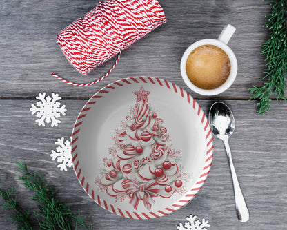 Candy Cane Christmas Tree Plate