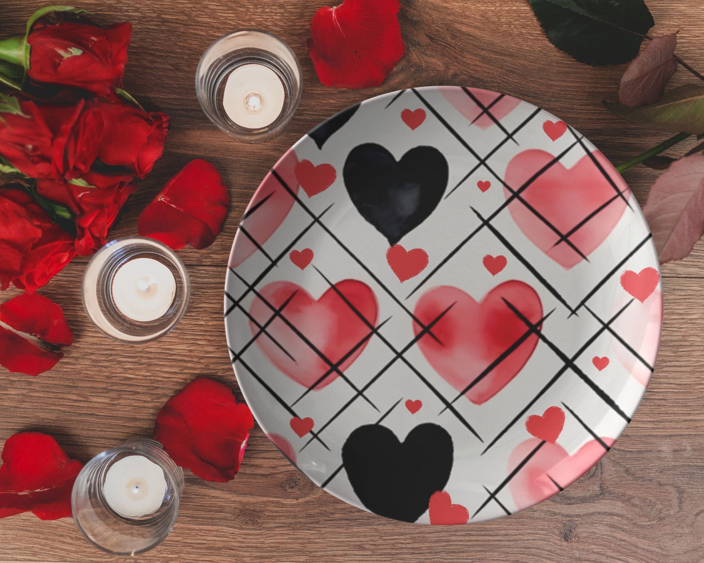 Thermosaf Polymer Plastic Dinner Plates Valentine Plates