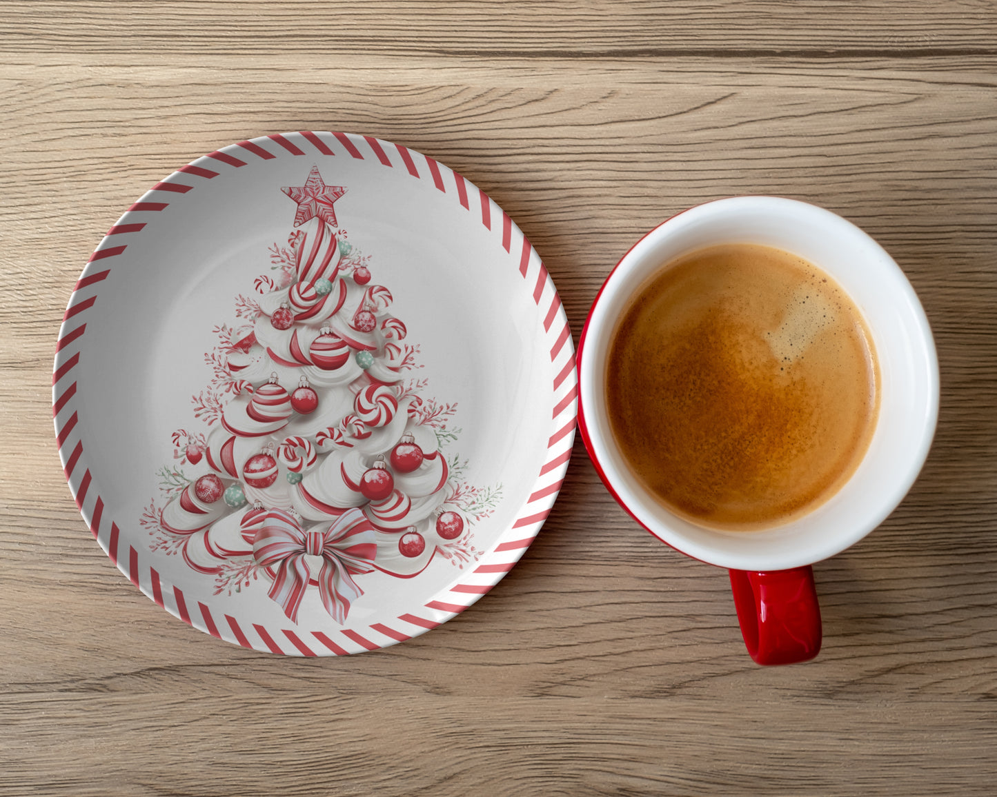 Candy Cane Christmas Tree Plate