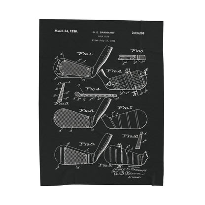 Golf Club Patent Blanket Gift for Golfer