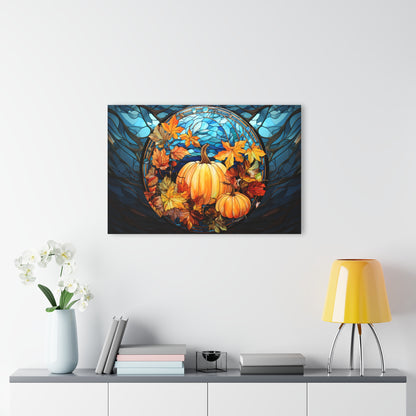 Wall Art Blue Pumpkin Decor Acrylic Art Print