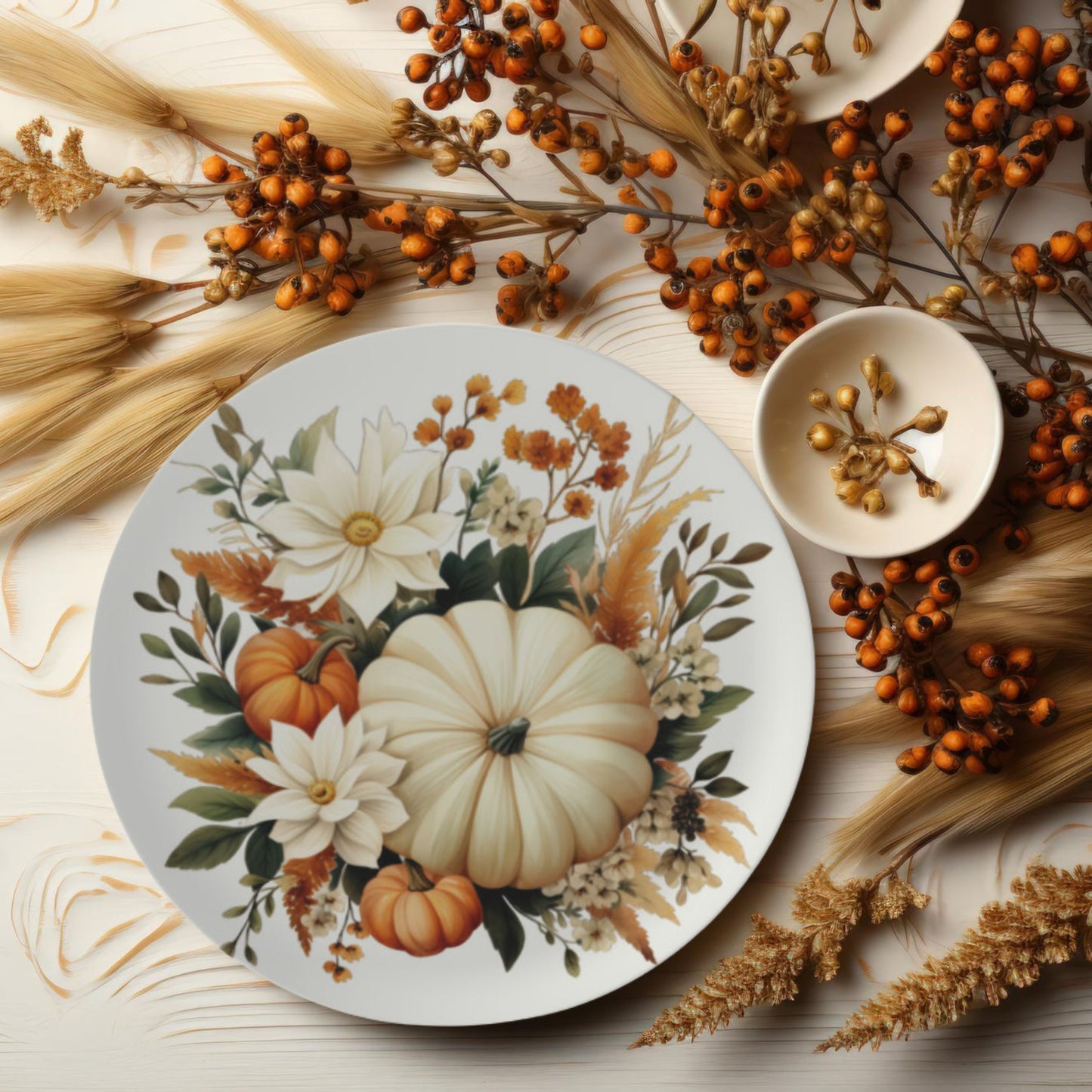 Bone China Pumpkin Plates White Pumpkin Plates Boho Dinnerware