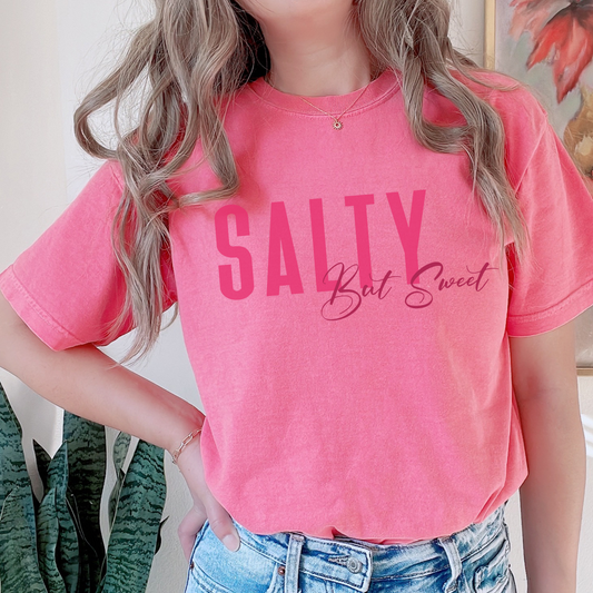 Comfort Colors Summer Shirts For Women Sassy T Shirt Salty but Sweet Sarcastic T-Shirt for Her Funny TShirt Vacation Shirt Beach Bum Shirt