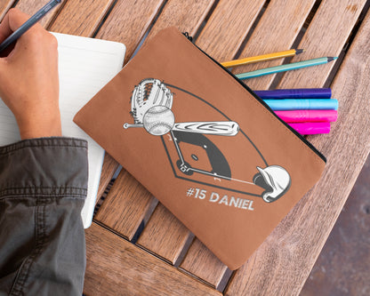 Personalized Baseball Pencil Case