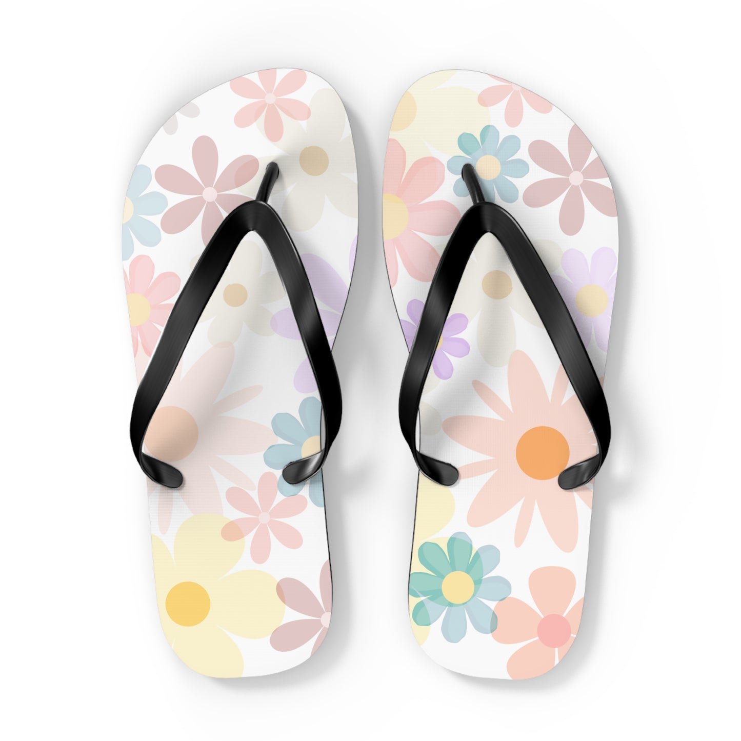 Flower Flip Flops Pastel Floral Beach Shoes Summer Gift for Her Beach Lover Gift Pool Shoes Summer Vacation Flip Flops Lake Shoes