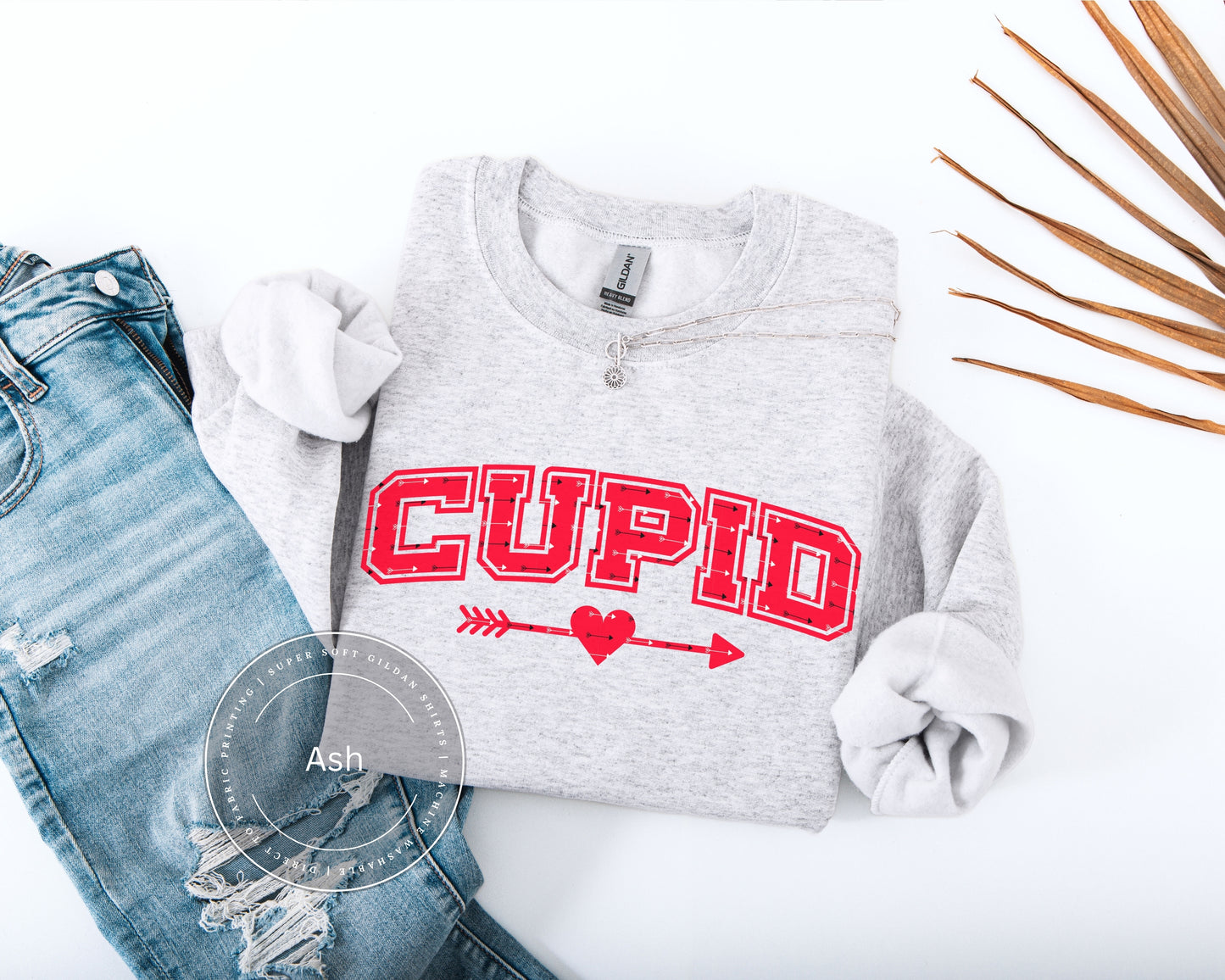 Cupid Valentine Shirt Retro Romantic Womens Crewneck Sweatshirt