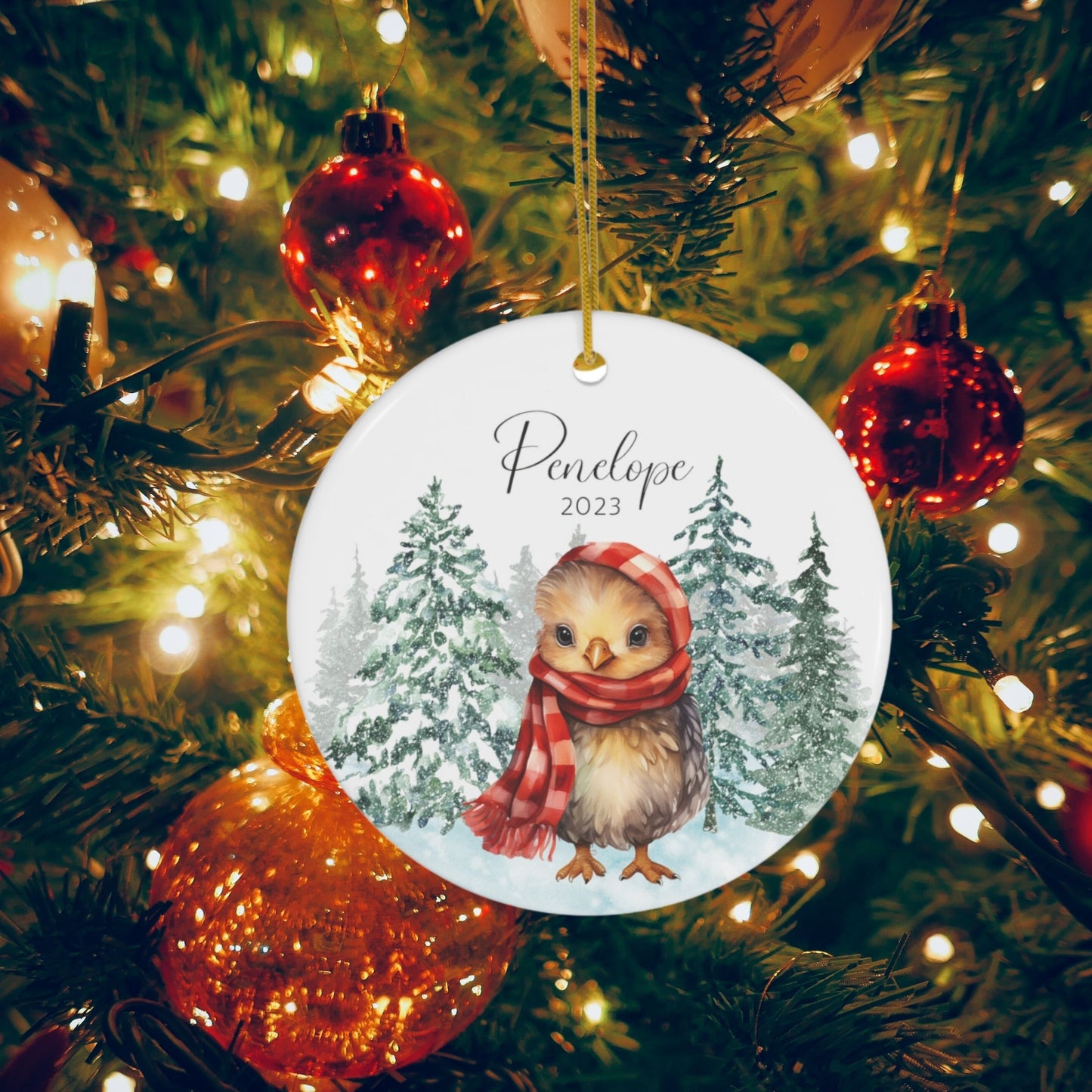 Personalized Christmas Chicken Ornament Custom Chicken Gifts