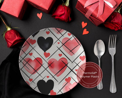 Thermosaf Polymer Plastic Dinner Plates Valentine Plates