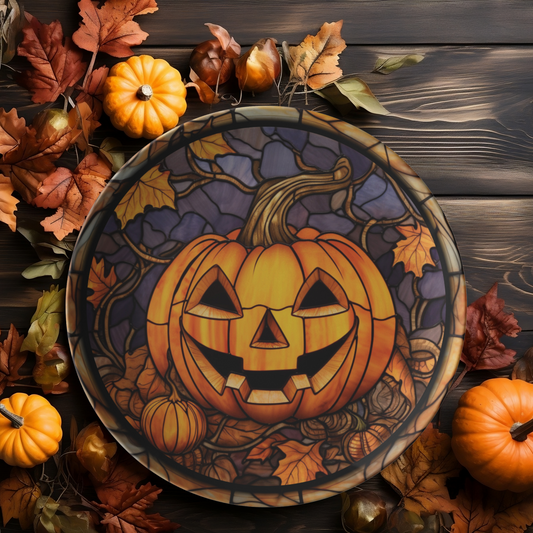 Halloween Jack-O-Lantern Thermosaf Polymer Plastic Dinner Party Plates