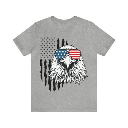 Men’s Patriotic Shirt Fourth of July TShirt Witty American Flag Shirt Patriotic Eagle With Sunglasses July 4th Gift for Him Independence Day