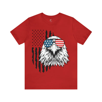 Men’s Patriotic Shirt Fourth of July TShirt Witty American Flag Shirt Patriotic Eagle With Sunglasses July 4th Gift for Him Independence Day