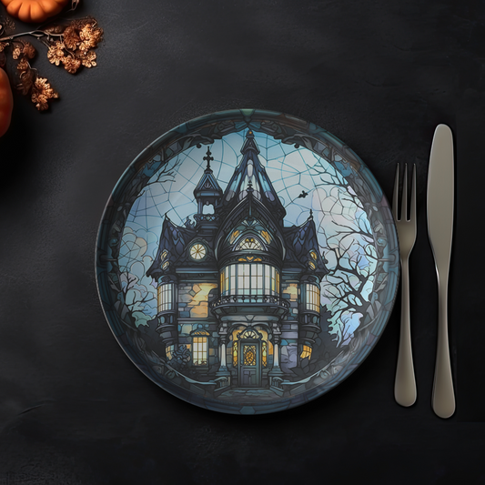 Thermosaf Polymer Plastic Halloween Plates Haunted Mansion Haunted House Decor