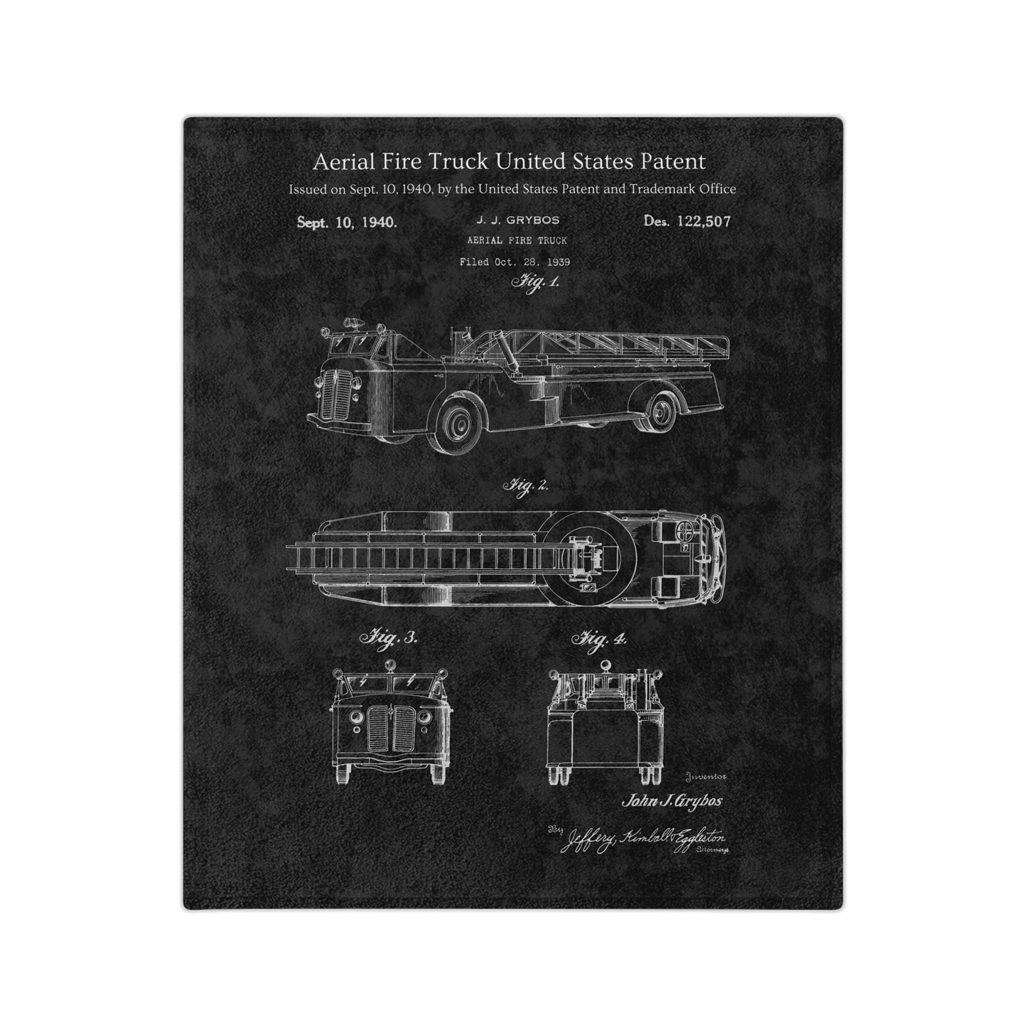 Aerial Fire Truck United States Patent Blanket