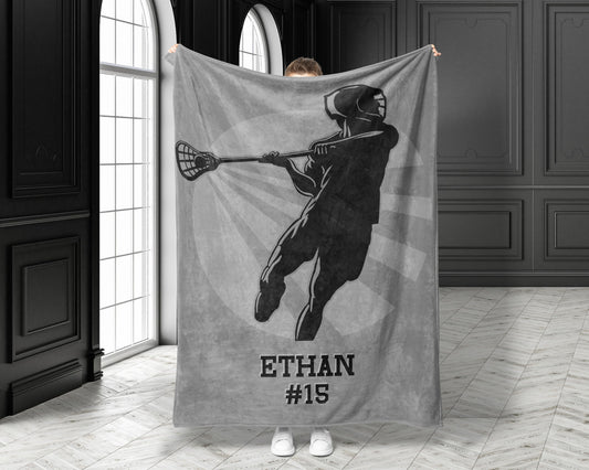 Custom Lacrosse Blanket Personalized Lacrosse Gift