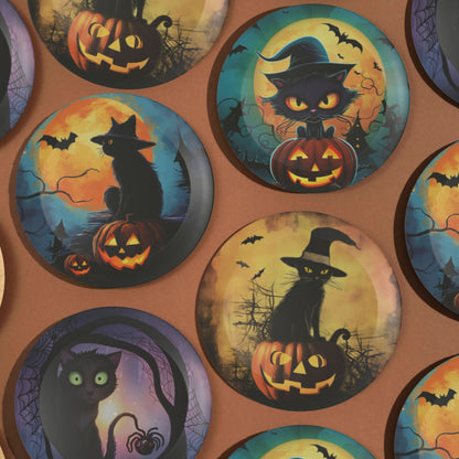 ThermoSaf Polymer Halloween Party Plates Black Cat Halloween Plates