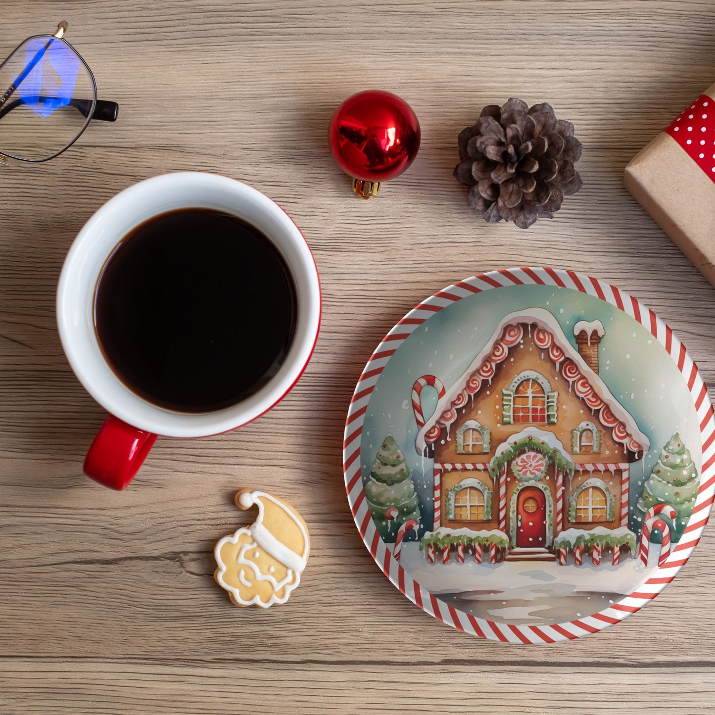 Gingerbread House Thermosaf Polymer Plastic Christmas Plate