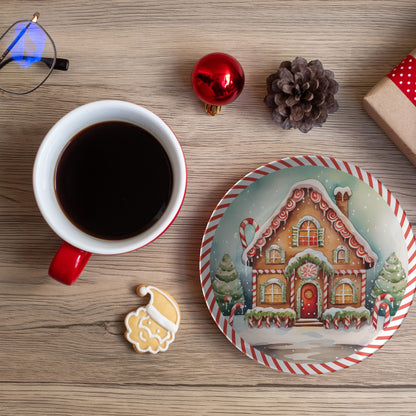 Gingerbread House Thermosaf Polymer Plastic Christmas Plate