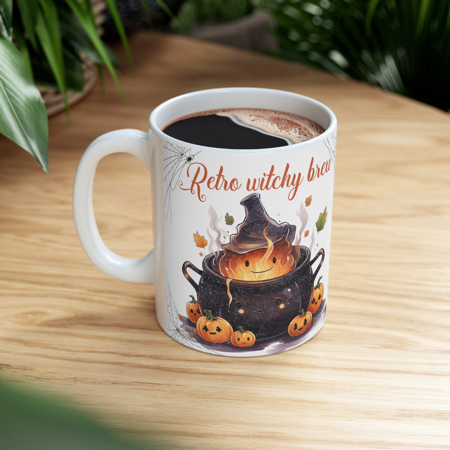 Retro Halloween Coffee Mug Spooky Season Mug Witchy Mug Halloween Gift Idea Halloween Spider Web Mug Retro Pumpkin Mug Halloween Kitchen