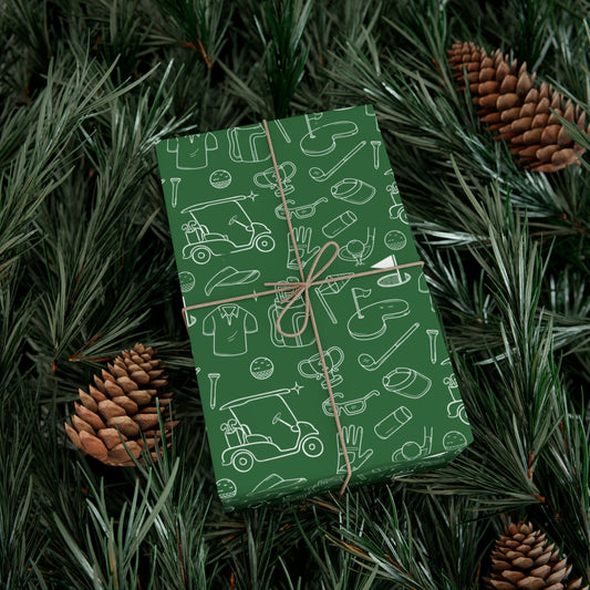 Hand Drawn Golf Gift Wrap Paper
