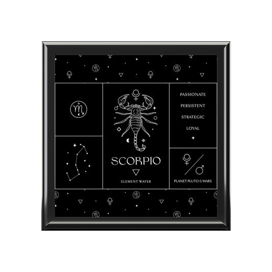 Scorpio Jewelry Organizer Keepsake Box, Jewelry Box Zodiac Sign Gift Valet Box Astrology Gift Treasure Box Unique Jewelry Box Horoscope Gift