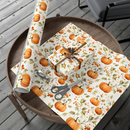 Halloween Wrapping Paper Holiday Wrapping Paper Roll Pumpkin Wrapping Paper 6 Foot Roll Gift Wrapping Paper Autumn Wrapping Paper