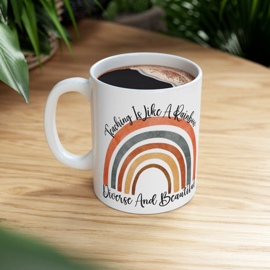 Teacher Rainbow Mug Teaching Coffee Mug Gift For Teacher Appreciation Gifts Teacher Gift Ideas Teaching Thank You Gift School Mug For Her