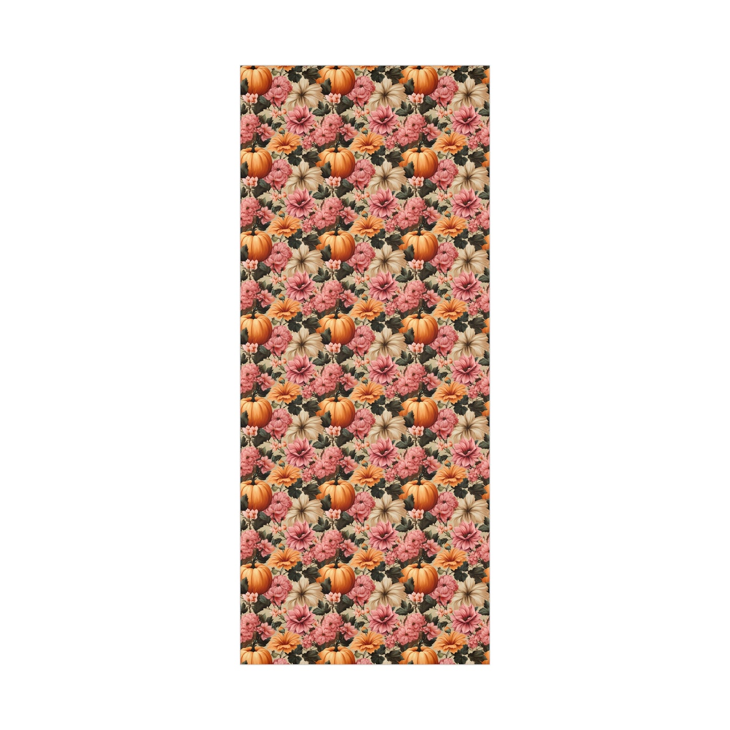 Fall Floral Wrapping Paper Roll Holiday Wrapping Paper Pumpkin Wrapping Paper 6 Foot Roll Gift Wrapping Paper Autumn Wrapping Paper