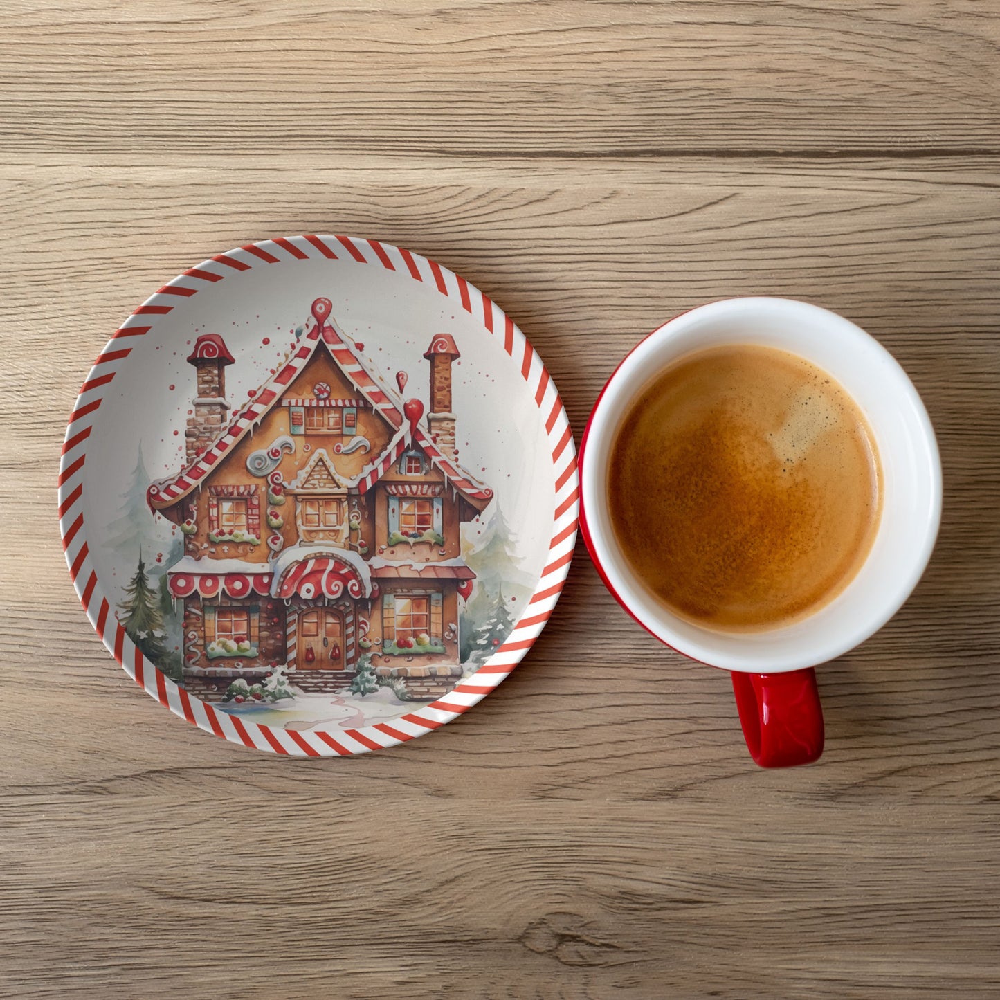 Thermosaf Polymer Plastic Gingerbread House Christmas Plate