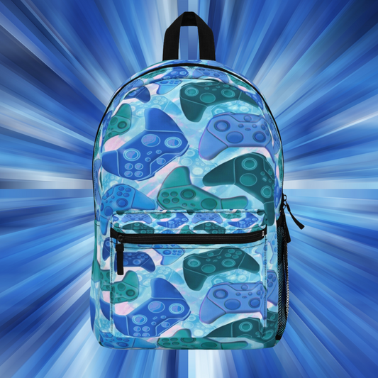 Gamer Backpack School Bag For Boys Video Gamer Gift Backpack For Freshman Boys Backpack Blue Library Bag Fun Backpack School Gift For Son