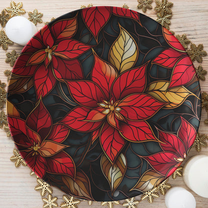 Thermosaf Polymer Plastic Christmas Poinsettia Plate