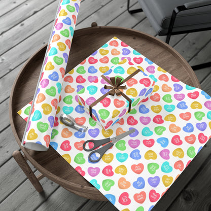 Retro Hearts Valentines Day Wrapping Paper