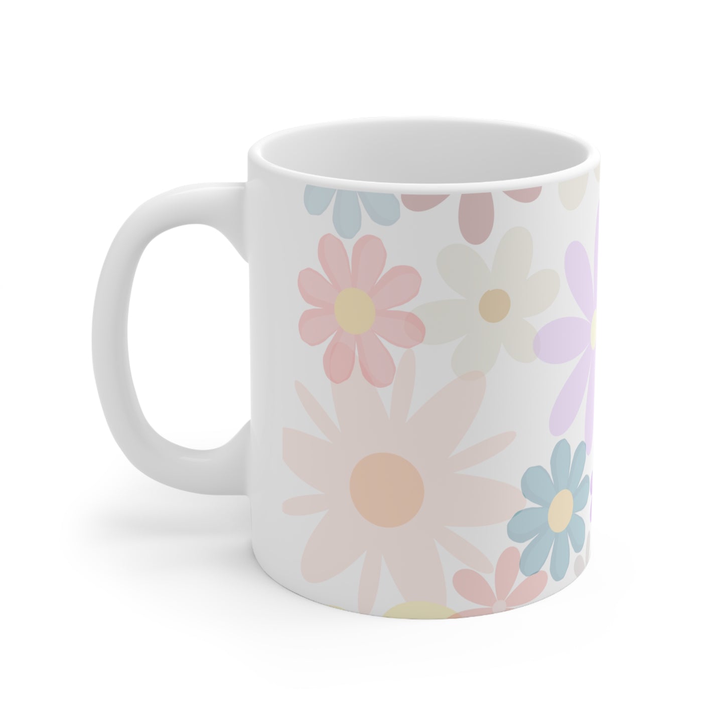 Joyful Blooms Flower Mug Floral Coffee Mug Gift for Her Pastel Mug Mimi Gift from Grandkids Grammy Gift Flowery Ceramic Mug 11oz