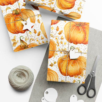 Fall Gift Wrap Holiday Wrapping Paper Roll Pumpkin Wrapping Paper 6 Foot Roll Gift Wrapping Paper Autumn Wrapping Paper