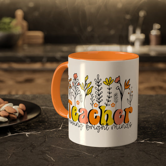 Teacher Mug Retro Floral Ceramic Coffee Mug Teaching Cup Gift For Teacher Appreciation Teacher Gift Ideas Flower Mug Teacher Thank You Gift