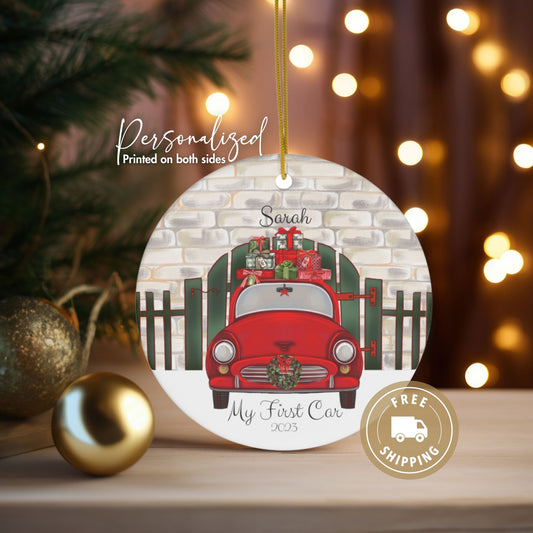 My First Car Christmas Ornament Personalized Custom Name Ornament