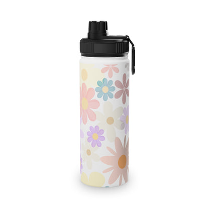 Stainless Steel Water Bottle Floral Water Bottle Gift for Her Pastel Summer Sports Bottle Travel Bottle Flowery Mom Gift Vacation Cup