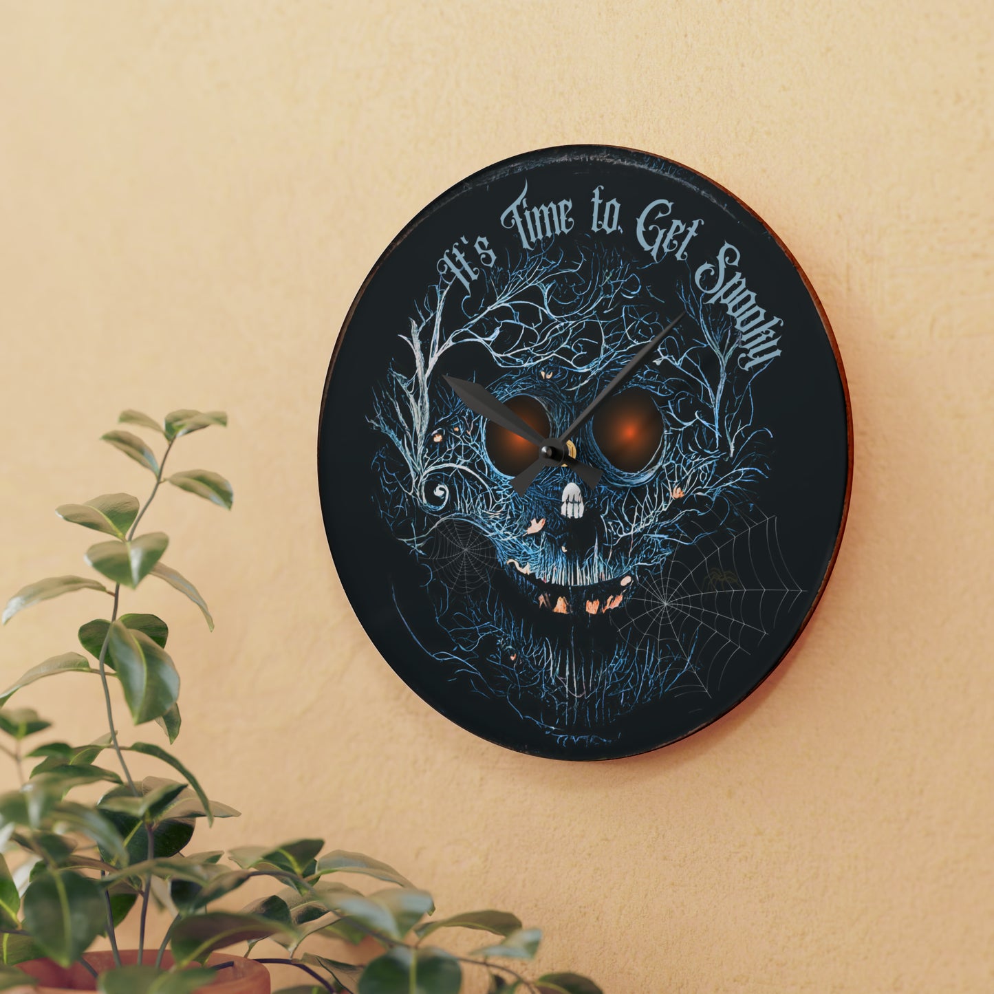 Creepy Halloween Hanging Decor Round Acrylic Wall Clock Halloween Horror Decor Scary Halloween Home Decor Creepy Halloween Party Decorations