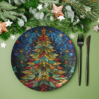 Thermosaf Polymer Plastic Christmas Tree Dinner Plate