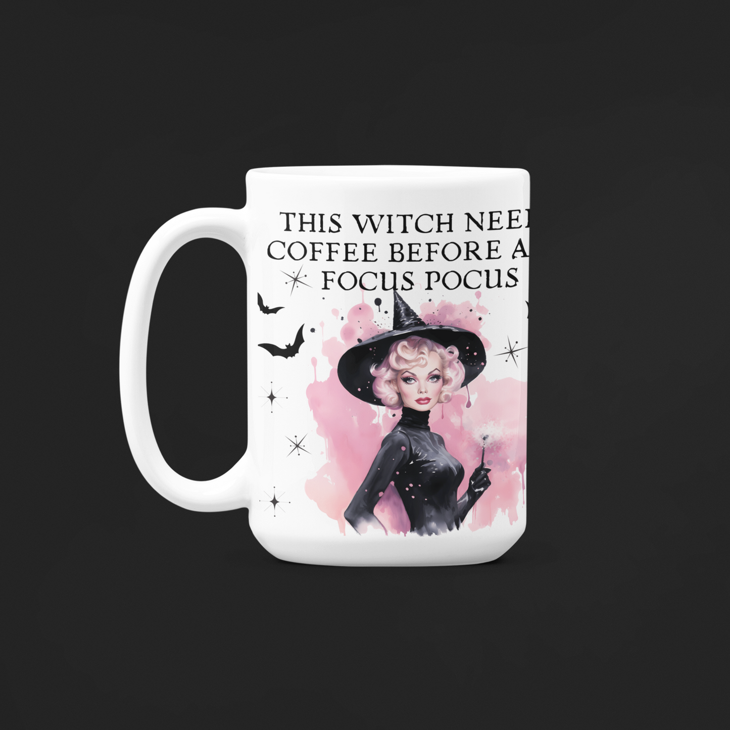 This Witch Needs Coffee Before Any Focus Pocus Funny Retro Coffee Mug