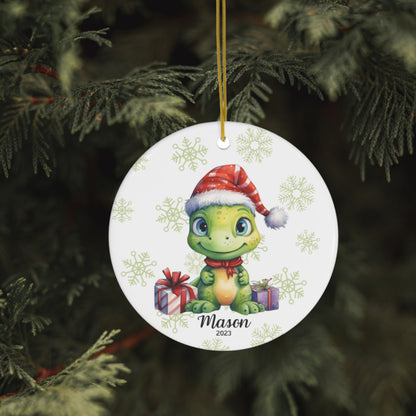 Personalized Dinosaur Christmas Ornament Custom Name Ornament