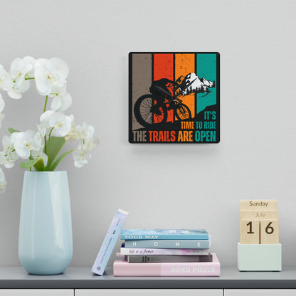 Mountain Bike Acrylic Wall Clock Gift for Cyclist Witty Retro Mountain Biking Gift for Son Trail Riding Clock Bike Rider Gift for Him