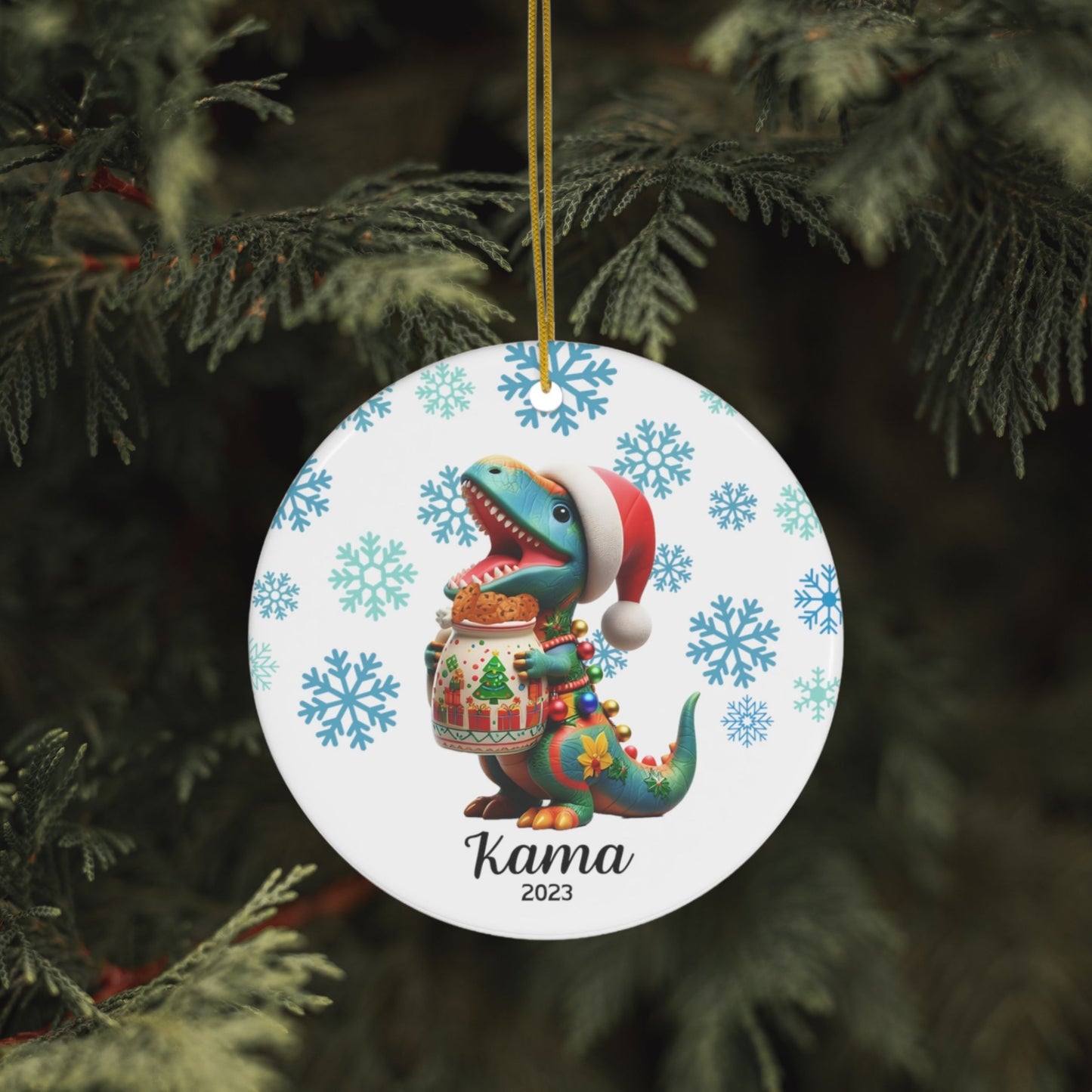 Personalized Dinosaur Christmas Ornament Dinosaur Gift