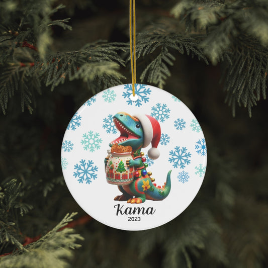 Personalized Dinosaur Christmas Ornament Dinosaur Gift