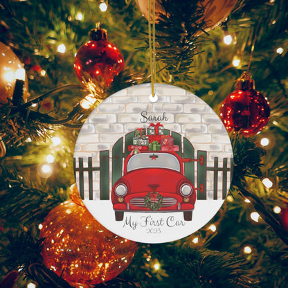 My First Car Christmas Ornament Personalized Custom Name Ornament