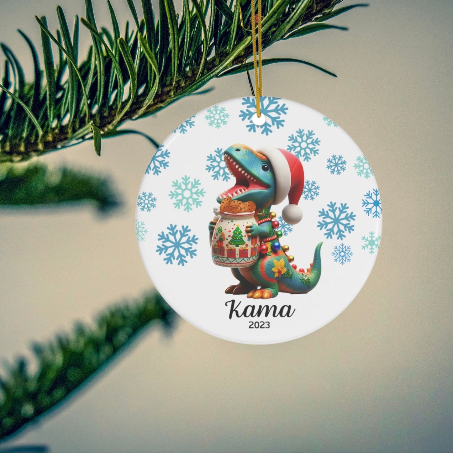 Personalized Dinosaur Christmas Ornament Dinosaur Gift